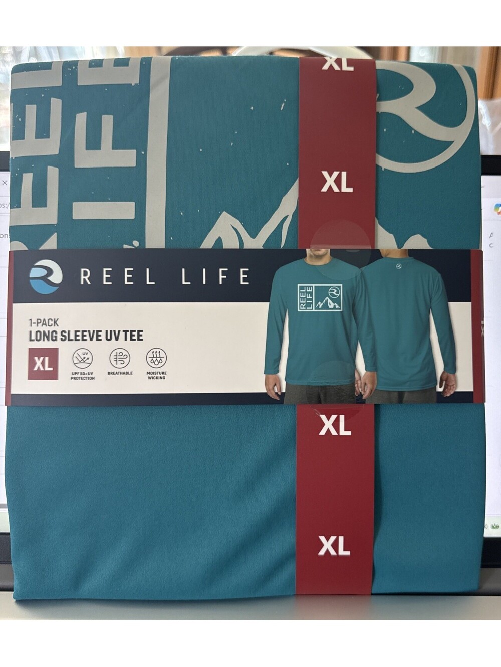 NWT Reel Life Men's Long Sleeve 50 UPF Sun Protection T-Shirts Green Size XL
